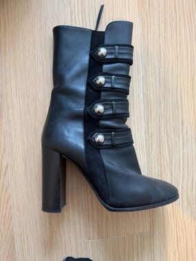 Isabel Marant Women's Black Leather High-Heel Ankle Boots